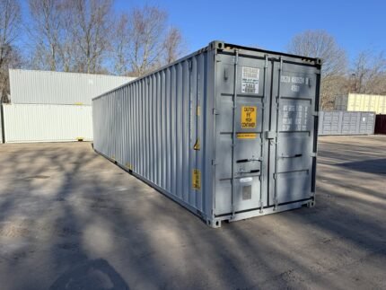 40′ x 8′ x 9.5′ Tall – New *High Cube Shipping/Storage Container – Wind and Watertight-GRAY